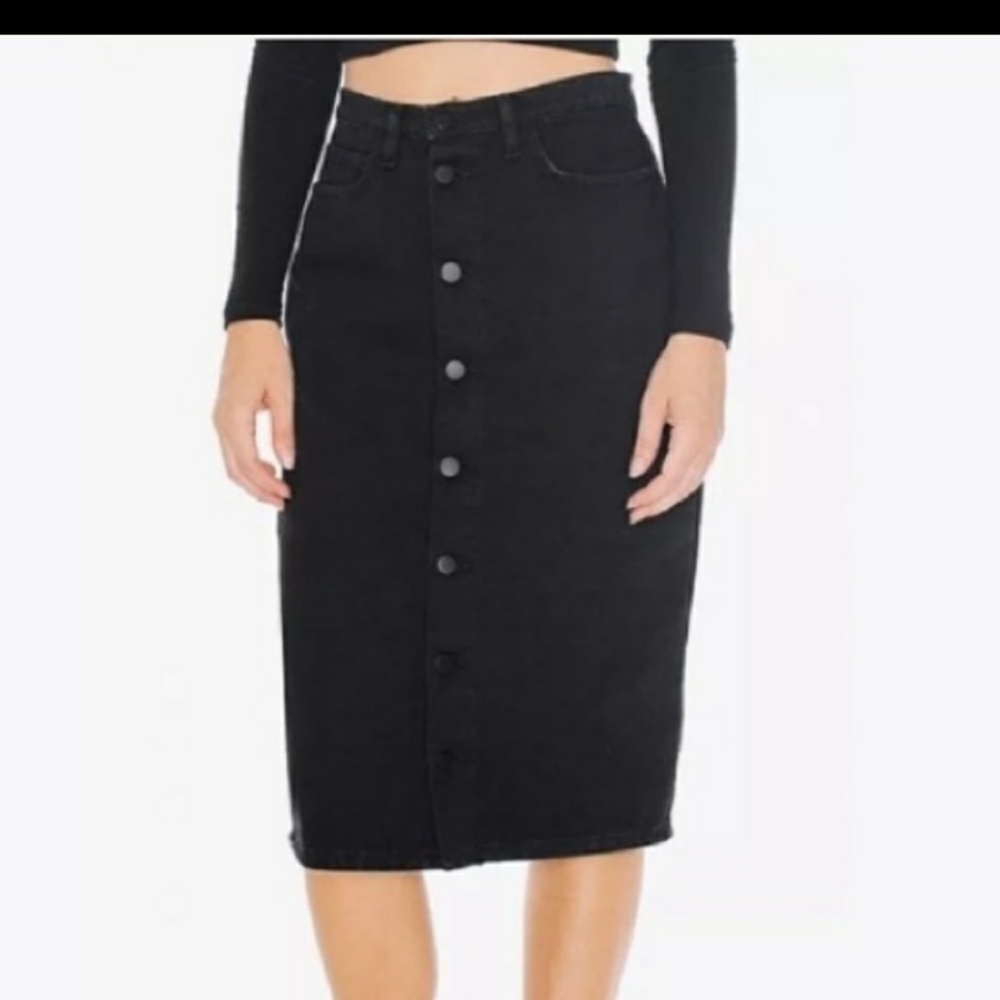 ISO AA black button down pencil skirt